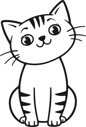 Adorable Cat sitting Free SVG File – kitty clipart image