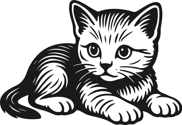 Cute cat sitting Free SVG File – kitty clipart image