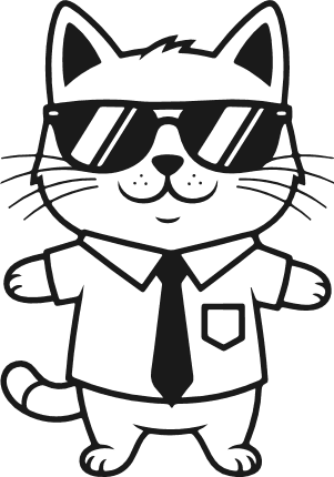 Cool cat with sunglasses and tie Free SVG File – Business cat clipart