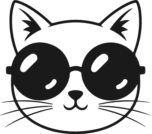 Cute Cat Face with Sunglasses Free SVG File – Kitty clipart