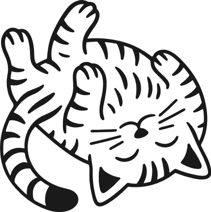 Cute cat laying upside down Free SVG File – kitty clipart image