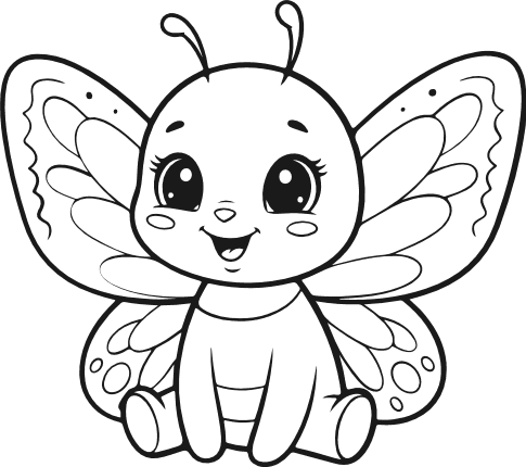 Adorable Cartoon Butterfly Free SVG File – Butterfly clipart