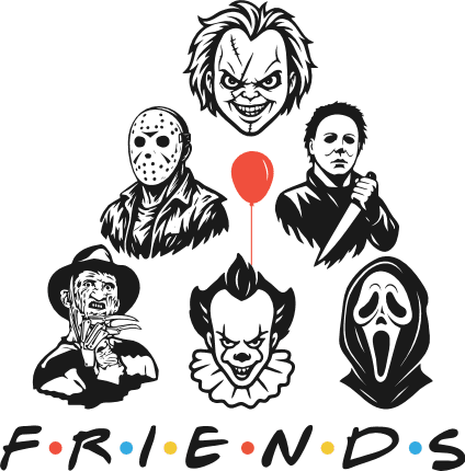 Friends, Horror Movie Characters Free SVG File for Members – Halloween design
