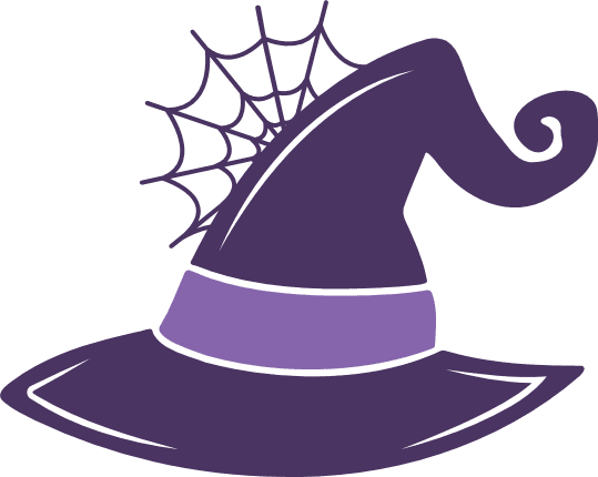 Witch Hat with spider web Free SVG File for Members – Halloween Hat clipart