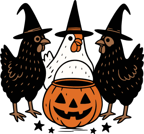 Witch Hens and Pumpkin Bucket Free SVG File for Members – Halloween clipart