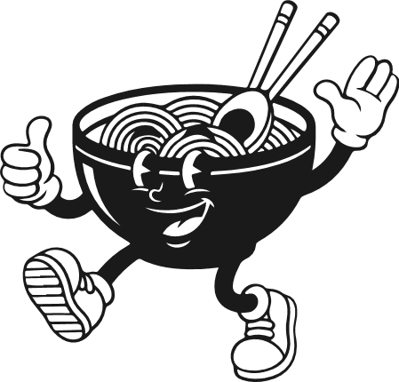 Happy Noodle Bowl mascot Free SVG File for Members – Cartoon Ramen Character clipart