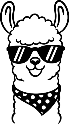 Cute llama wearing sunglasses and bandana Free SVG File – Farm Animal clipart