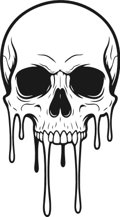 Creepy Drippy Skull Free SVG File for Members – Halloween clipart image