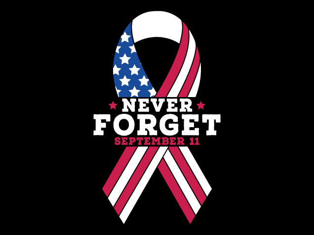 Never Forget September 11, USA flag ribbon Free SVG File for Members – Memorial Day SVG