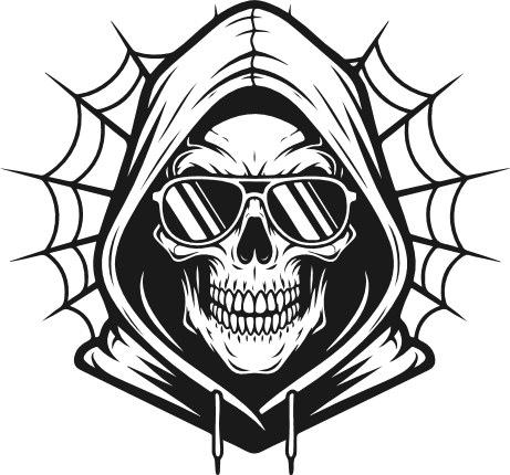 Cool Skull wearing sunglasses and hoodie Free SVG File for Members – Spooky Skull clipart