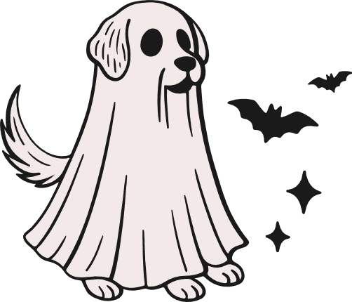 Spooky Ghost Dog Free SVG File for Members – Halloween Puppy ghost clipart