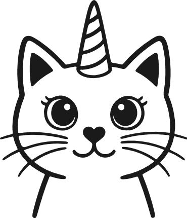 Unicorn Cat face Free SVG File for Members – kitty clipart image