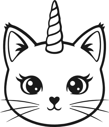 Cute Unicorn Cat face Free SVG File for Members – unicorn kitty clipart