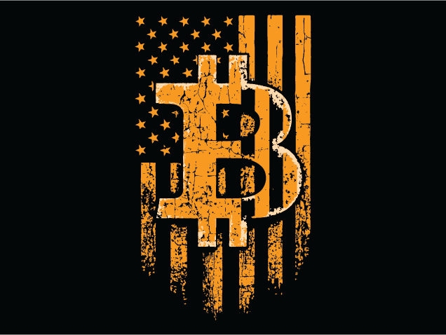 Bitcoin B sign, American Flag Free SVG File for Members – crypto lover, hoodie design