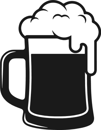 Frothy beer mug silhouette Free SVG file - alcohol drink, beer clipart