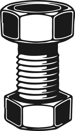 Bolt and Nut silhouette Free SVG File – Mechanic Tools clipart image