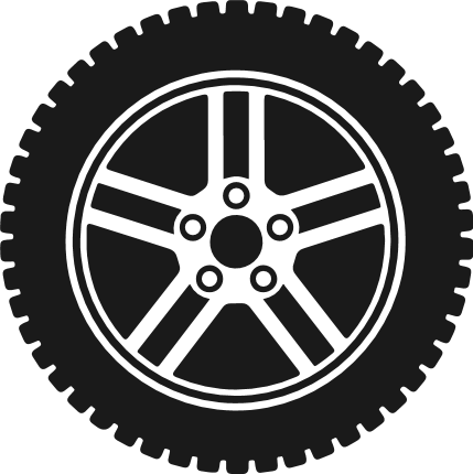 Car Rim silhouette Free SVG File – Off-Road Wheel Clipart image