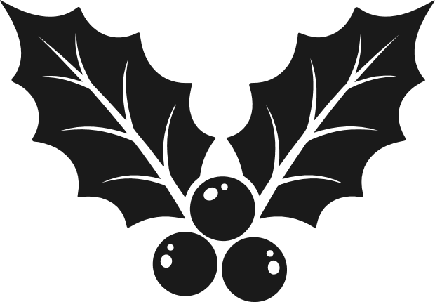 Holly Berry leaves silhouette Free SVG File – Christmas holly leaf clipart