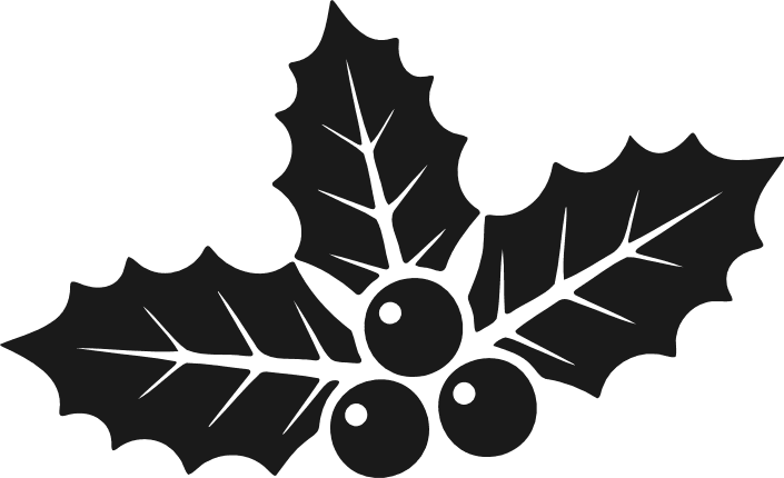 Holly Berry leaves silhouette Free SVG File – Christmas holly leaf clipart