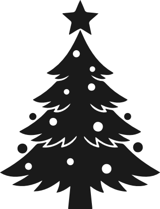 Decorative Tree with Star and ornaments Free SVG File – Christmas tree clipart