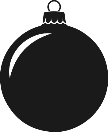 Christmas Ornament Silhouette Free SVG File – Bauble clipart