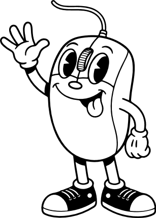 Computer Mouse Cartoon character with tongue out Free SVG File – Mouse Mascot clipart