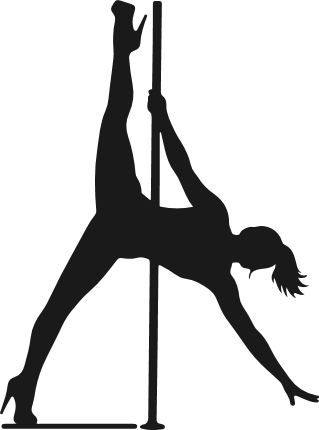 Pole Dancer Side Split silhouette Free SVG File for Members – Girl Exotic Dancer clipart