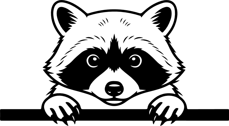 Cute Raccoon Peeking Free SVG File – Raccoon clipart image