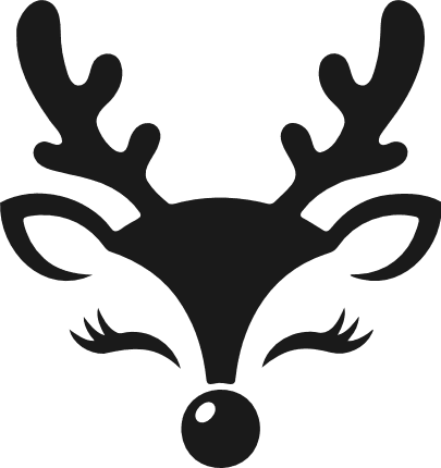 Adorable reindeer face Free SVG File for Members – Christmas decor, reindeer clipart