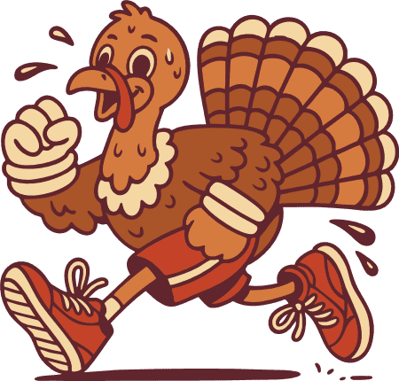 Cute running Turkey wearing sneakers Free SVG File for Members - Thanksgiving, turkey clipart