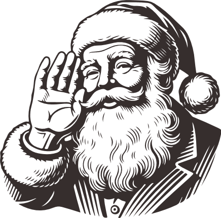 Santa Claus waving Free SVG File – Christmas Decor, Santa clipart