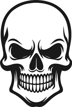 Grinning Skull Free SVG File for Members – Bold Halloween Skull Clipart