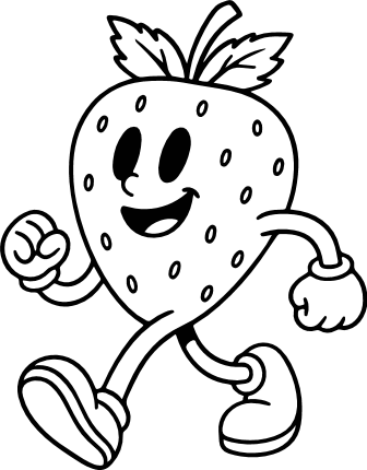 Cute Strawberry Mascot Free SVG File – Smiling Fruit Cartoon Character clipart