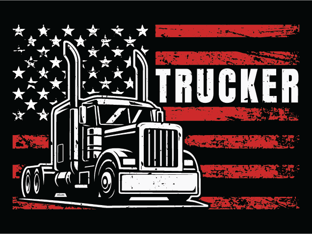 Trucker sign Free SVG File for Members – USA Flag, Gift for Truck Driver