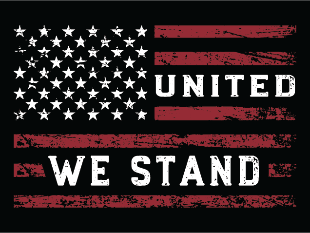 United We Stand, USA Flag Free SVG File for Members – Patriotic tshirt design