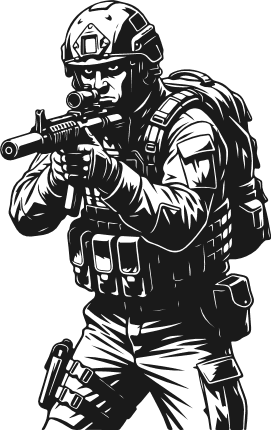 US Army Soldier holding a rifle Free SVG File for Members – Military soldier clipart