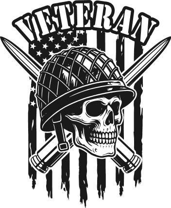 Veteran, skull with a military helmet Free SVG File for Members – patriotic tshirt design