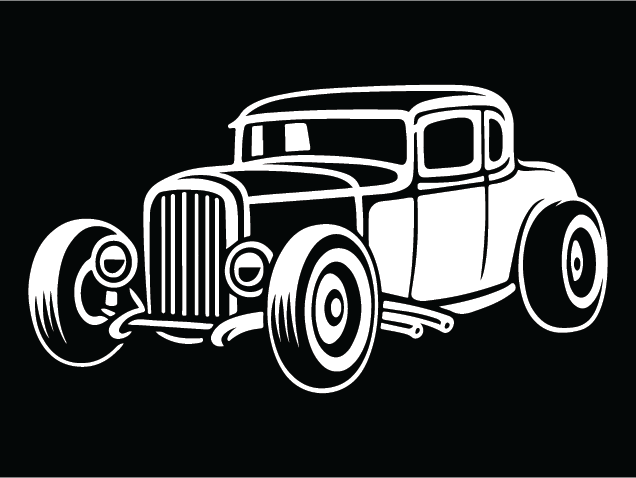 Vintage Hot Rod Car Free SVG File for Members – Classic Car Clipart image