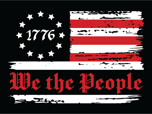 We The People, 1776, USA Flag Free SVG File for Members – Patriotic tshirt design