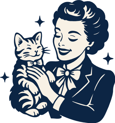 Retro Woman Holding Cat Free SVG File for Members – Pet Lover clipart