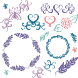 floral elements decorative ornamental free svg